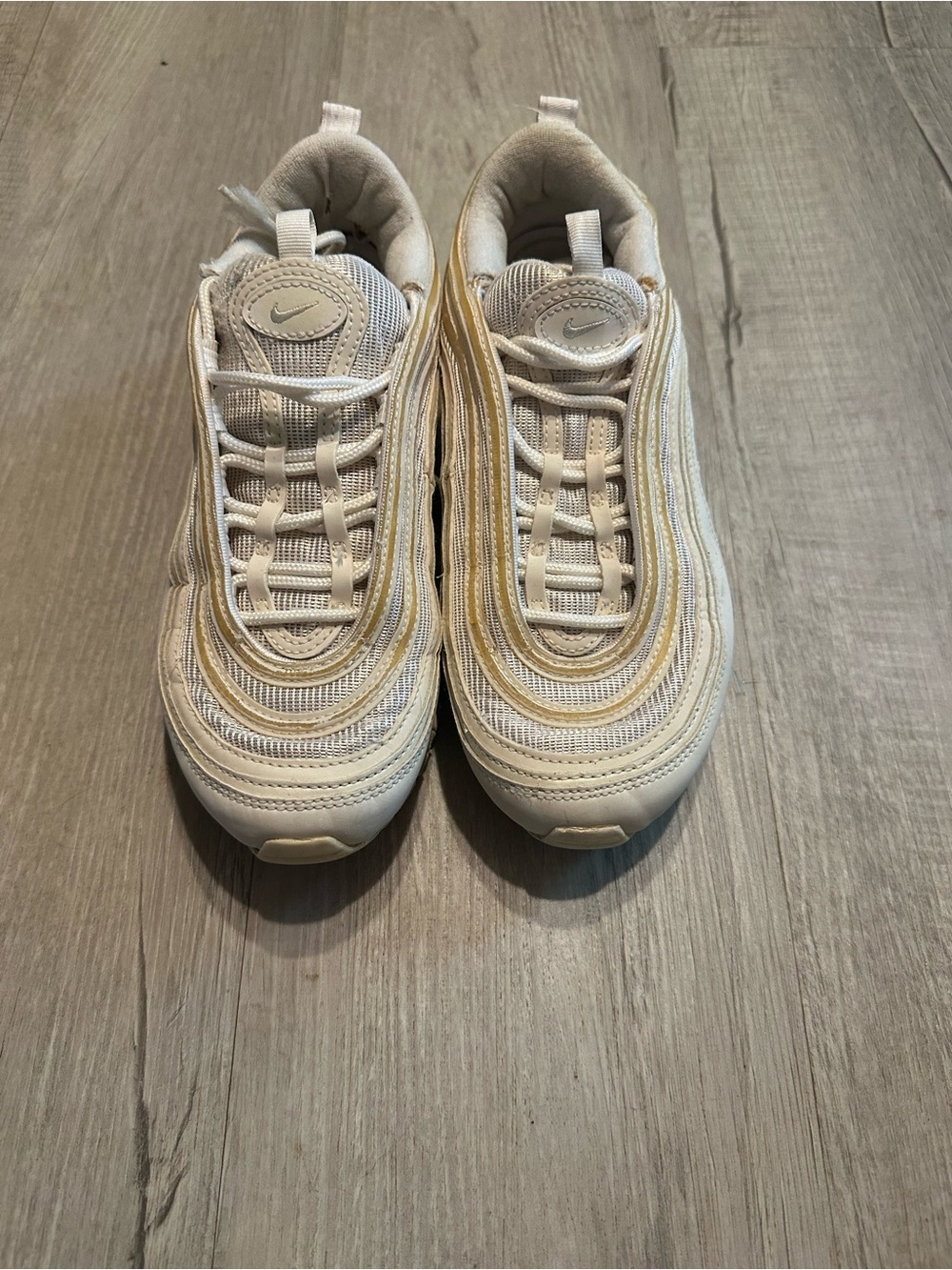 Nike Kids Cream and Beige Ripple-Detail Sneakers